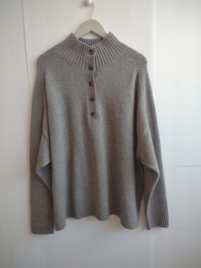 Zara Gray Wool Blend Oversized Sweater